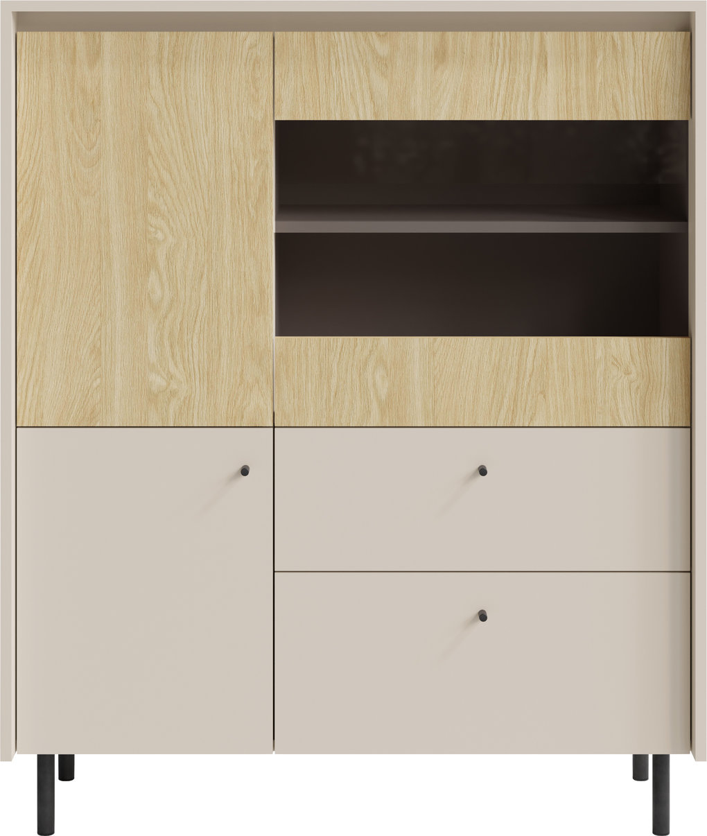 Komoda Malta ML2 Barva korpusu + barva dveří: Pískově béžová / Dub olejovaný