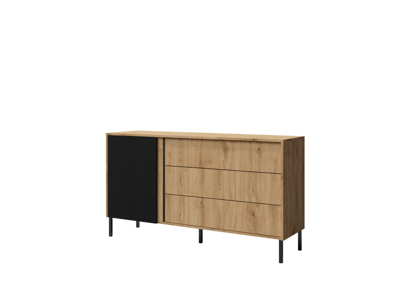 Komoda Mia 3 Barva korpusu: Dub věčný/ černá