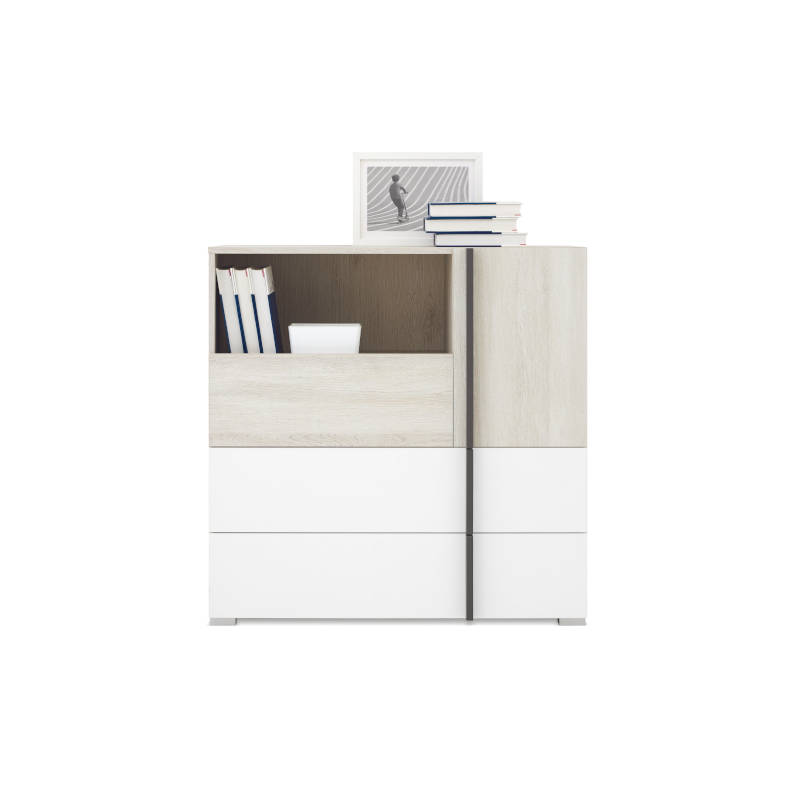 Komoda Remo RM8 Barva korpusu + barva dveří: Dub Wilton/ Bílá/ Antracit