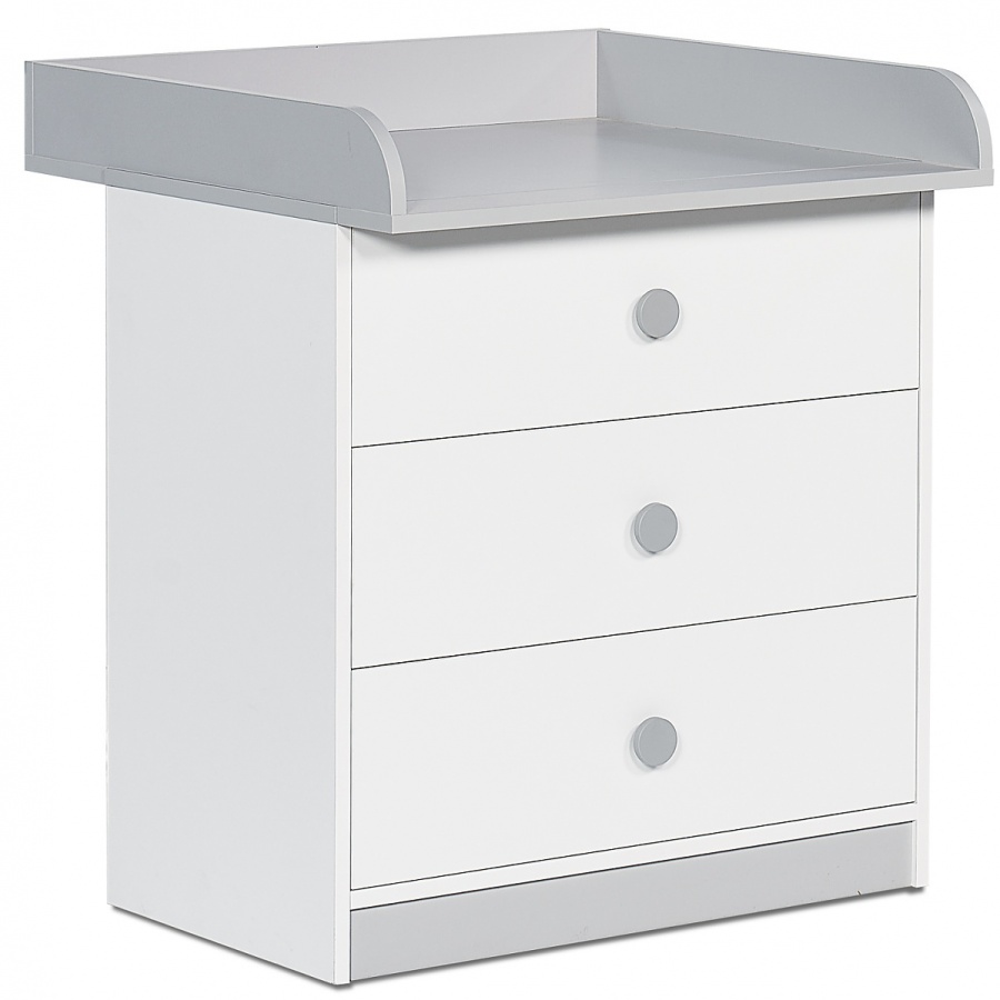 Komoda s přebalovacím pultem spencer - bílá/šedá