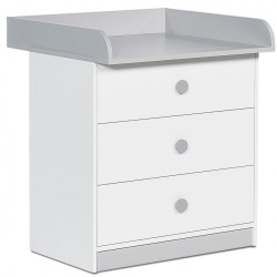 Komoda s přebalovacím pultem spencer - bílá/šedá