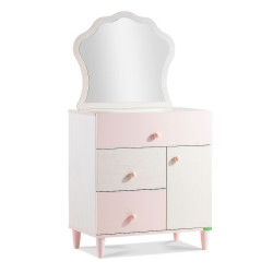 Komoda se zrcadlem chere - bříza/růžová