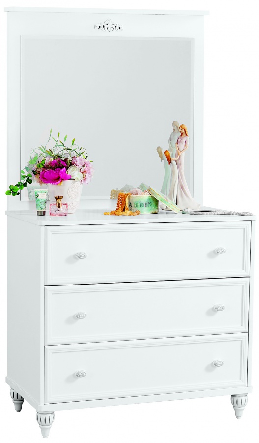 Komoda se zrcadlem ema - bílá