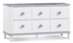 Komoda široká hippo - bílá/šedá