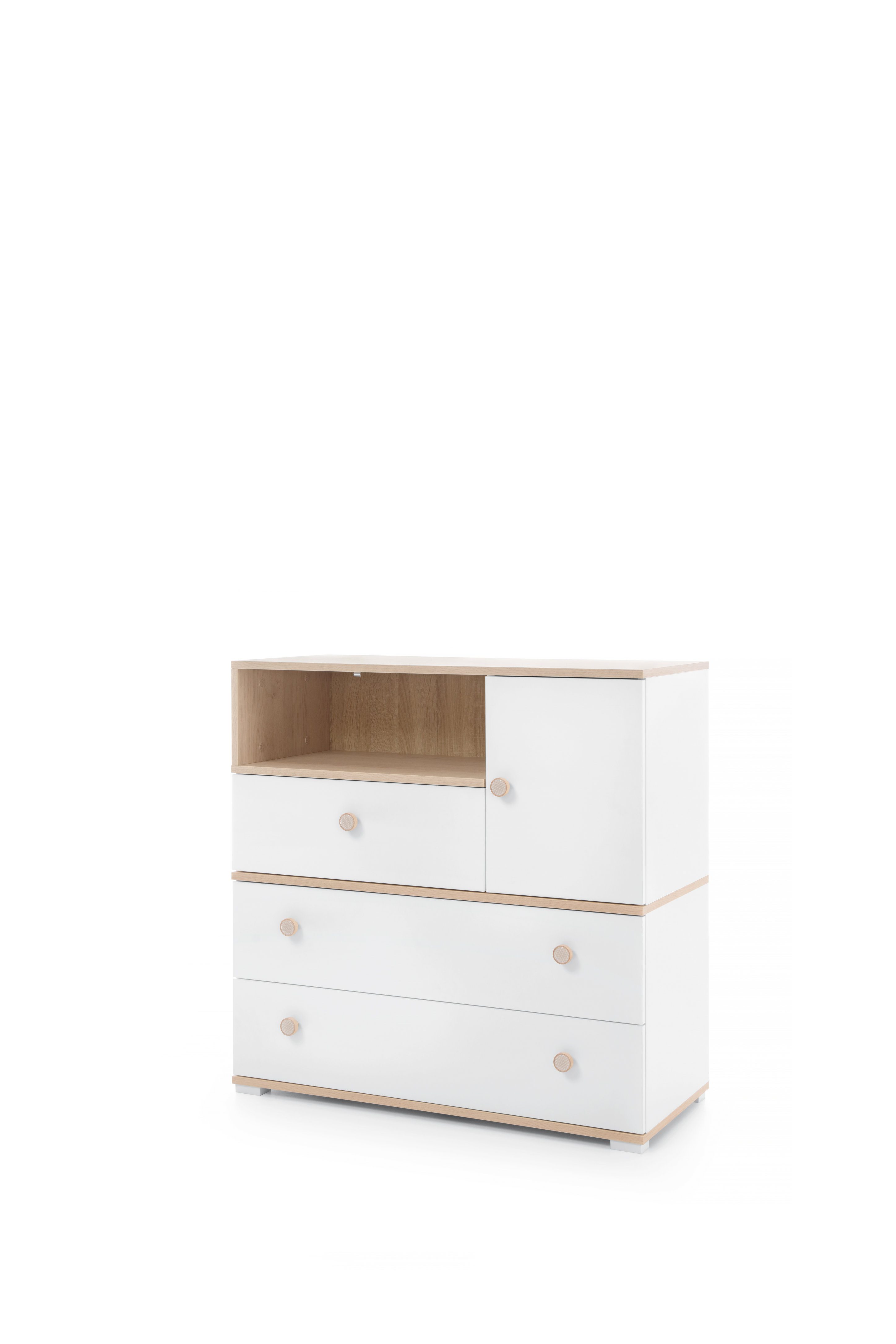 Komoda Zoya ZY4 Barva korpusu + barva dveří: Dub biscuit / bílá