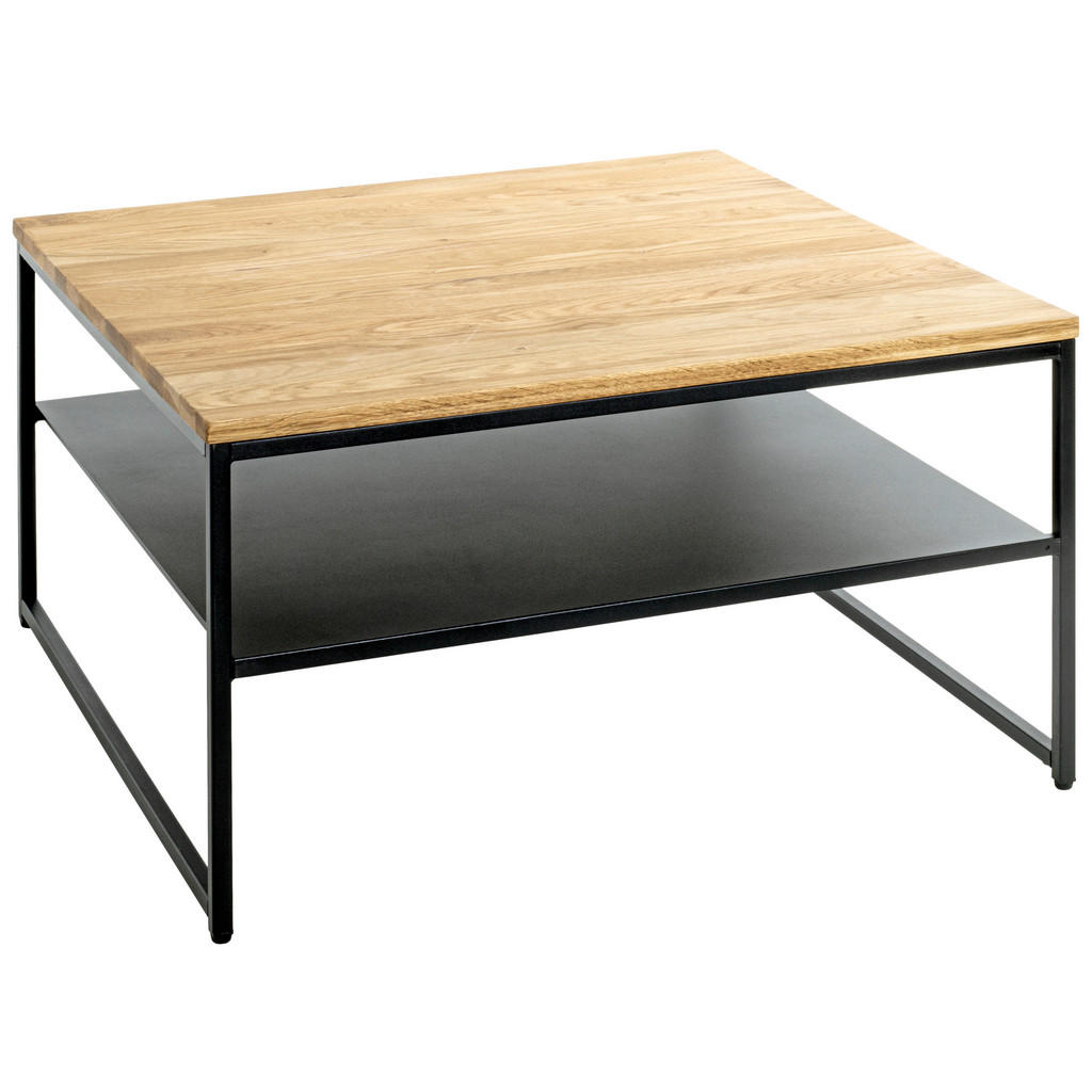 KONFERENČNÍ STOLEK, černá, barvy dubu, dřevo, kov, 70/70/40 cm