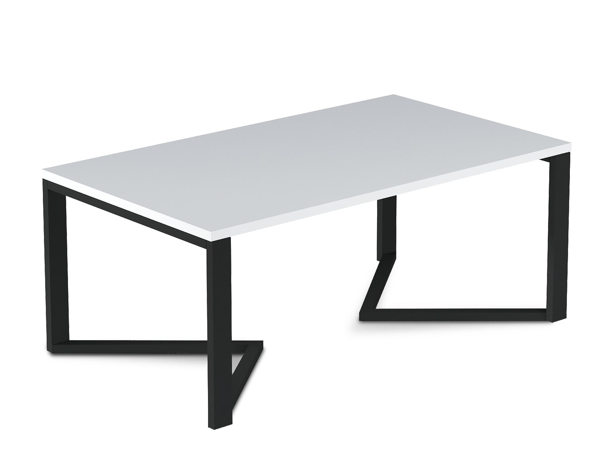 Konferenční stolek Gavino Barva desky: Bílá, Barva podstavy: Černá
