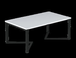 Konferenční stolek Gavino Barva desky: Bílá, Barva podstavy: Černá