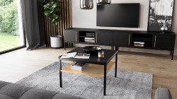 Konferenční stolek Lanzzi Barva desky: Dub Artisan, Barva podstavy: Černá