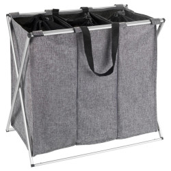 KOŠ NA PRÁDLO, šedá, barvy hliníku