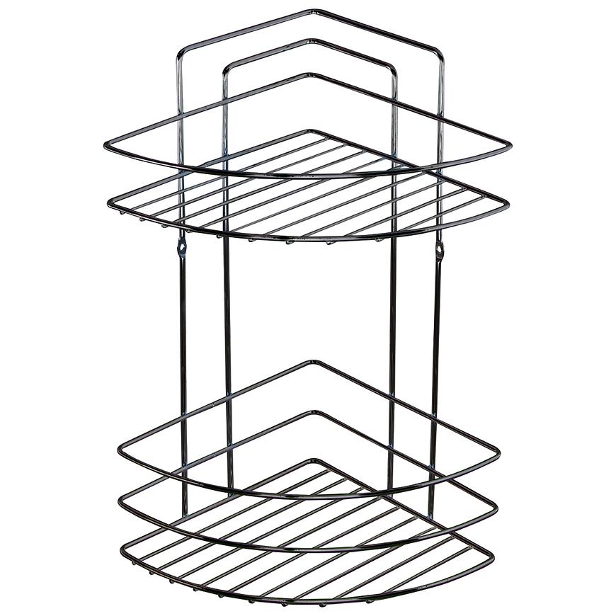 Koupelnová rohová polička dvoupatrová chromová MX0965