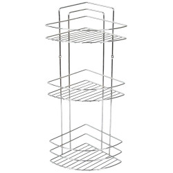 Koupelnová rohová polička třípatrová chromovaná ocel MX0961