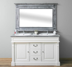 Koupelnová sestava pro 2 umyvadla ava 4001 - bílá/šedá