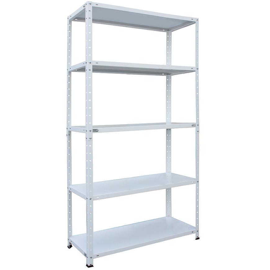 Kovový regál bílý 178x90x30 cm – 5 polic/80 kg