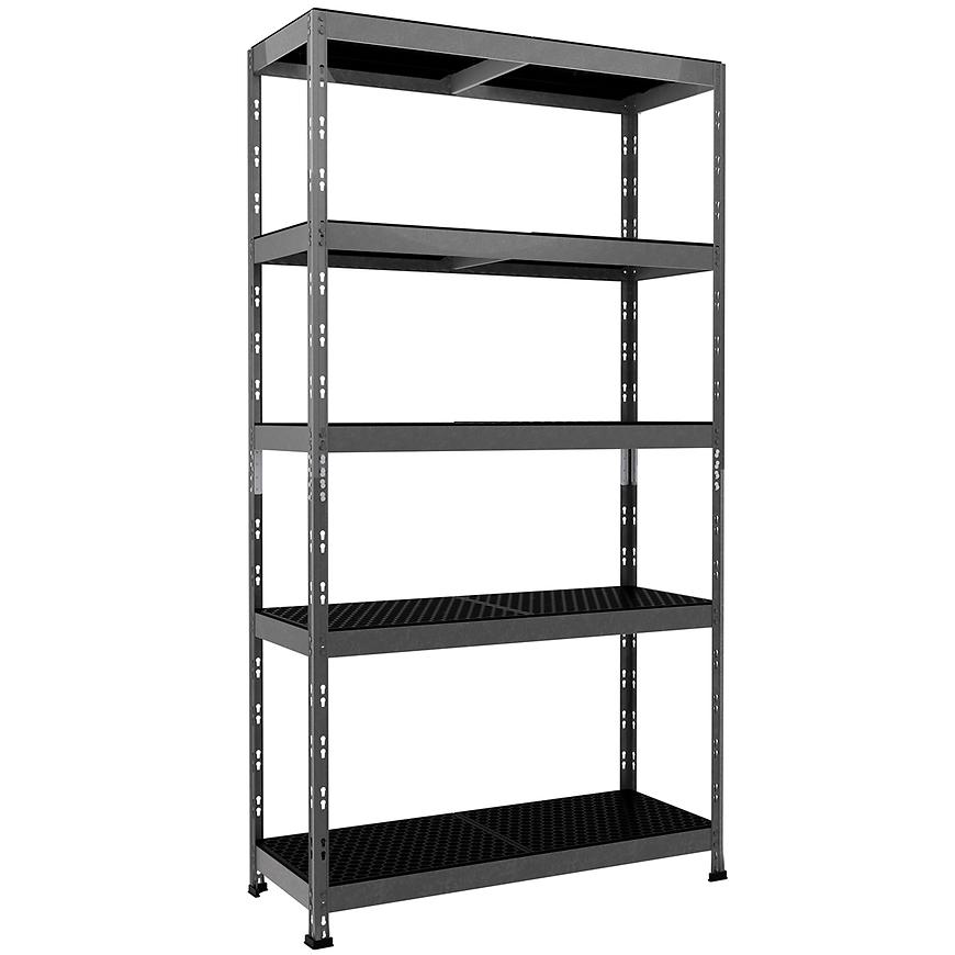 Kovový zásuvný regál Rivet Outdoor 180x100x38 cm – 5 polic/80 kg