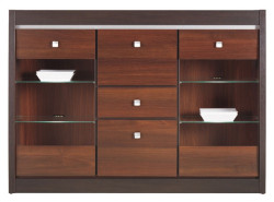 Kredenc forrest - ořech tmavý/dub milano - s osvětlením led