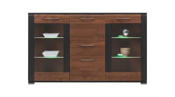 Kredenc naomi 4-ořech/wenge - s osvětlením led