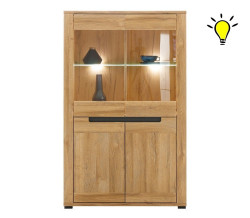 Kredenc s osvětlením memphis - dub granson/grafit