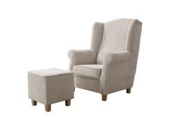 Křeslo AS s taburetem - Art 11757 Provedení: Pouze křeslo, Nožičky: Bílé, látka: ART 11757