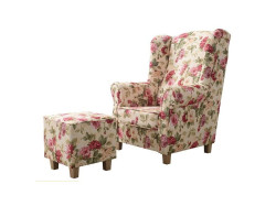 Křeslo AS s taburetem - Sandiano 2108 Provedení: Křeslo + taburet, Nožičky: Bílé, látka: Sandiano WM 82