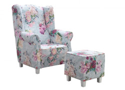 Křeslo As s taburetem Rose 3995/102 Provedení: Pouze křeslo, Nožičky: Wenge, látka: Rosa 3995/102