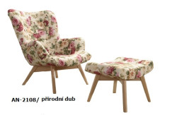 Křeslo PIK 2108 a podnožka Provedení: Pouze křeslo, Nožičky: Bílé, látka: AN 2108