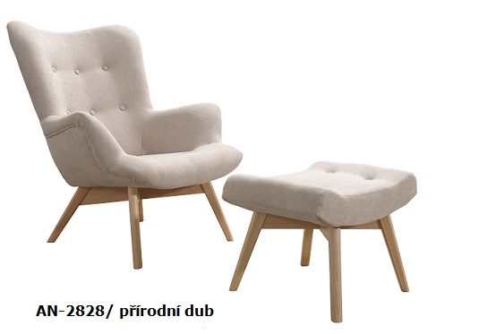 Křeslo Pik 2828 a podnožka Provedení: Pouze křeslo, Nožičky: Bílé, látka: AN 2828