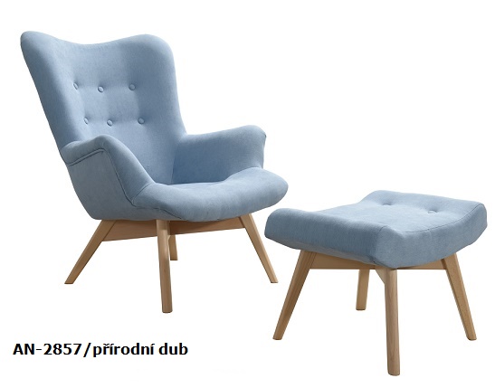 Křeslo Pik 2857 a podnožka Provedení: Pouze křeslo, Nožičky: Bílé, látka: AN 2857