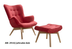 Křeslo Pik 2910 a podnožka Provedení: Pouze křeslo, Nožičky: Bílé, látka: AN 2910