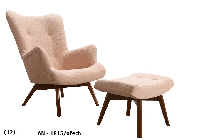 Křeslo Pik AN-1815 a podnožka Provedení: Pouze křeslo, Nožičky: Bílé, látka: AN 1815