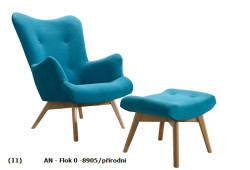 Křeslo Pik AN-Flok 0-8905 a podnožka Provedení: Pouze křeslo, Nožičky: Bílé, látka: AN Flok 0-8905