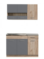 Kuchyňská linka 120 lorna-dub šedý/šedá - bez pracovní desky