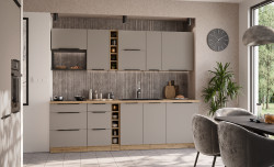 Kuchyňská linka 255 cm Aria 1 - Dub artisan + TA Sandgrau AFM