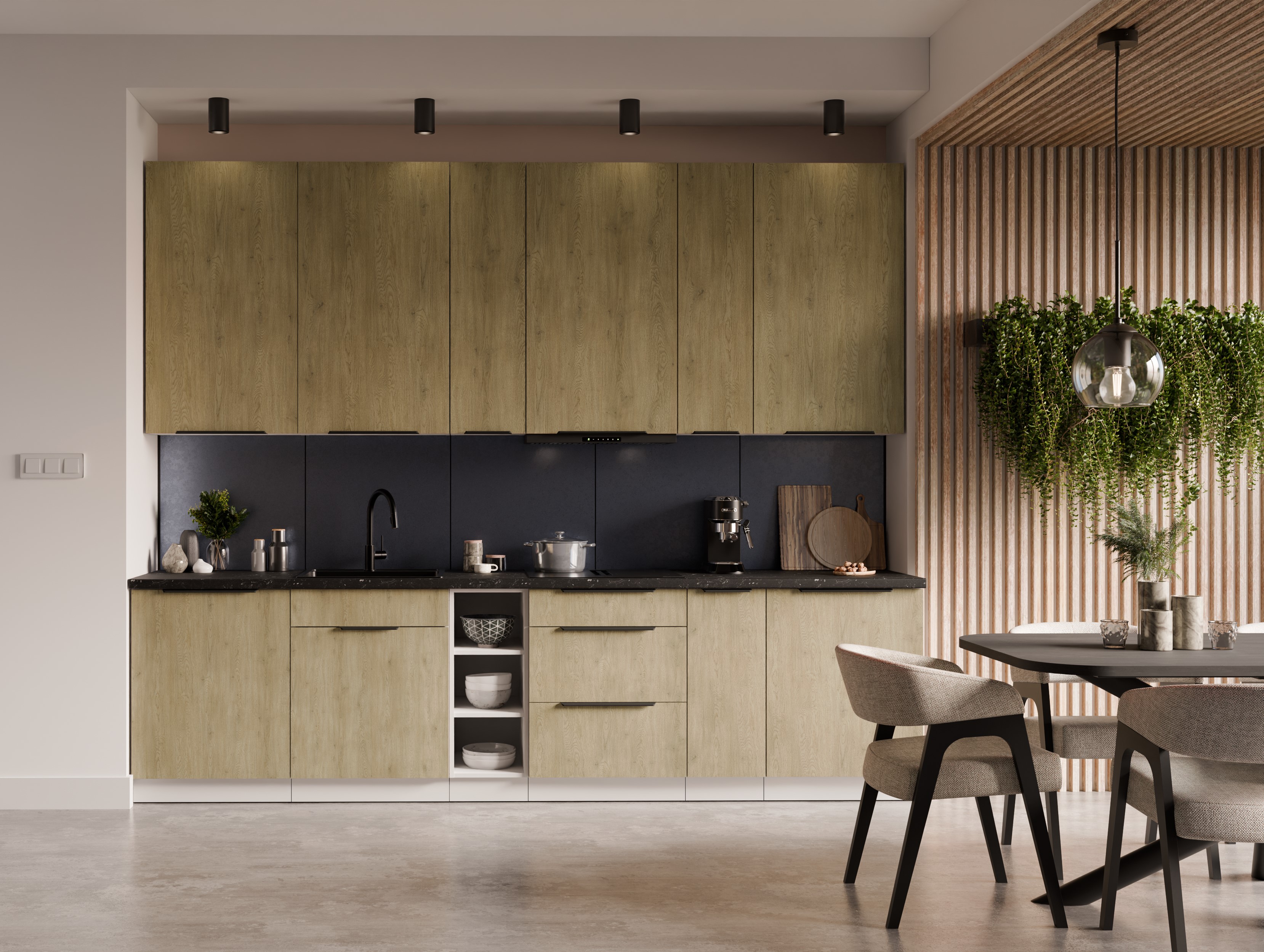 Kuchyňská linka 300 cm Cremona 3 - Bílá + Dub cremona