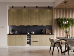 Kuchyňská linka 300 cm Cremona 3 - Bílá + Dub cremona