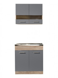 Kuchyňská linka 80 lorna-dřezová-dub šedý/šedá - bez pracovní desky