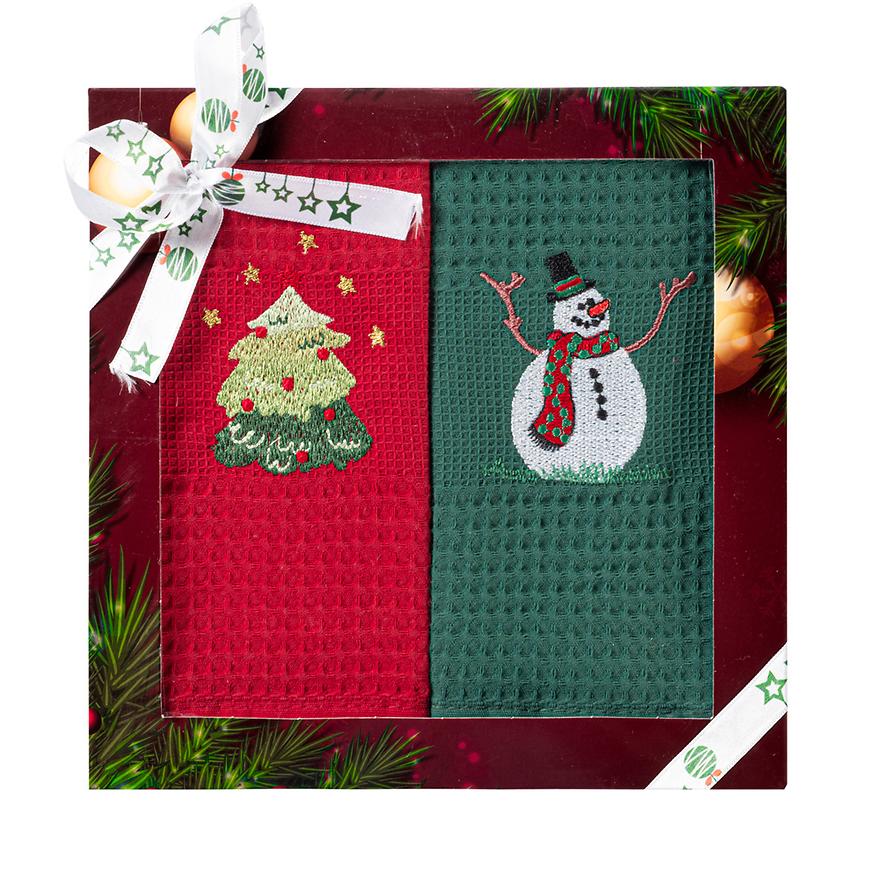 Kuchyňský ručník sada 2 ks 50x70 cm červený/zelený