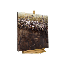 KUNSTLOFT KOVOVÝ OBRAZ OBĚD NA MRAKODRAPU, 80/80 CM