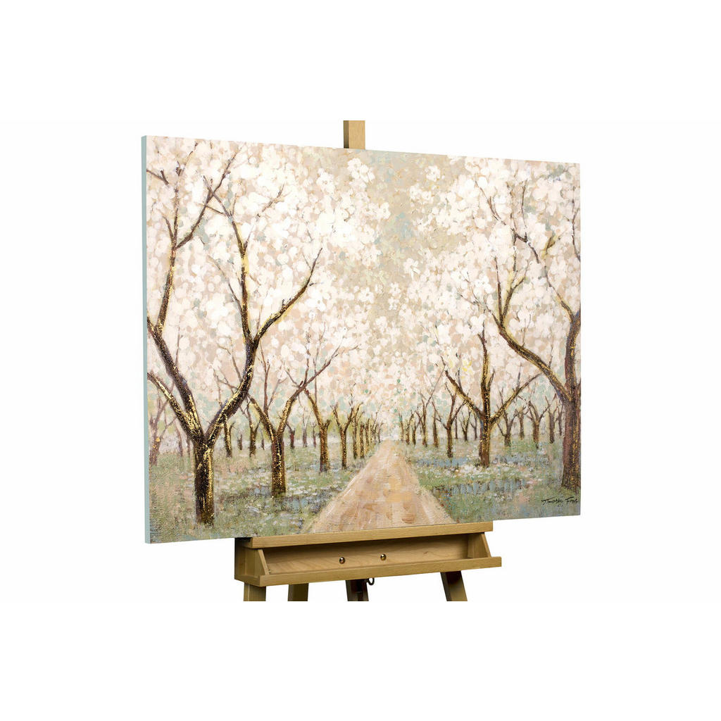 KUNSTLOFT RUČNĚ MALOVANÝ AKRYLOVÝ OBRAZ BÍLÝ/HNĚDÝ, 100/75 CM