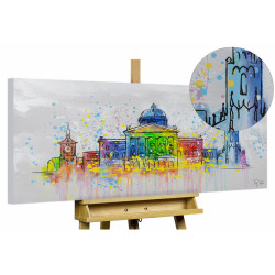 KUNSTLOFT RUČNĚ MALOVANÝ AKRYLOVÝ OBRAZ ŠEDÝ, 120/60 CM
