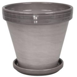 Květináč BLT šedý lazur 16 cm + podmiska 13 cm