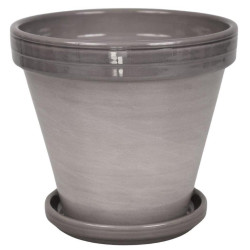 Květináč BLT šedý lazur 18 cm + podmiska 16 cm