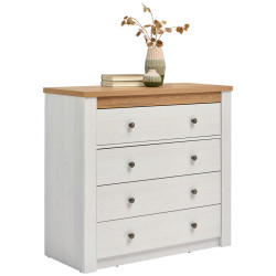 Landscape KOMODA, bílá, barvy dubu, dub San Remo, 97/90,5/42 cm