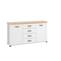 Landscape KOMODA, bílá, dub artisan, 161/86/41 cm