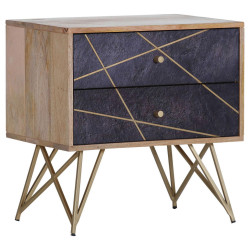 Landscape KOMODA, mangové dřevo, přírodní barvy, tmavě šedá, 60/60/40 cm