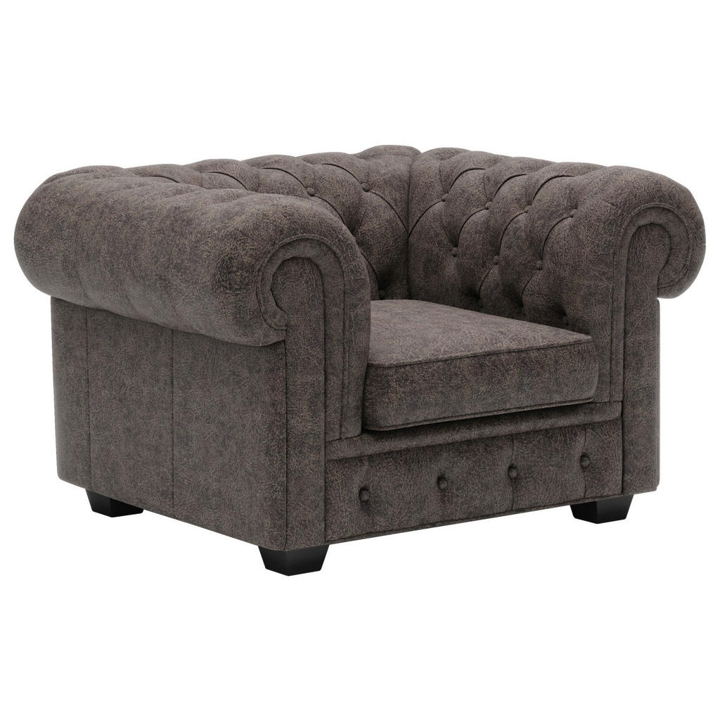 Landscape KŘESLO CHESTERFIELD, kůže, tmavě hnědá