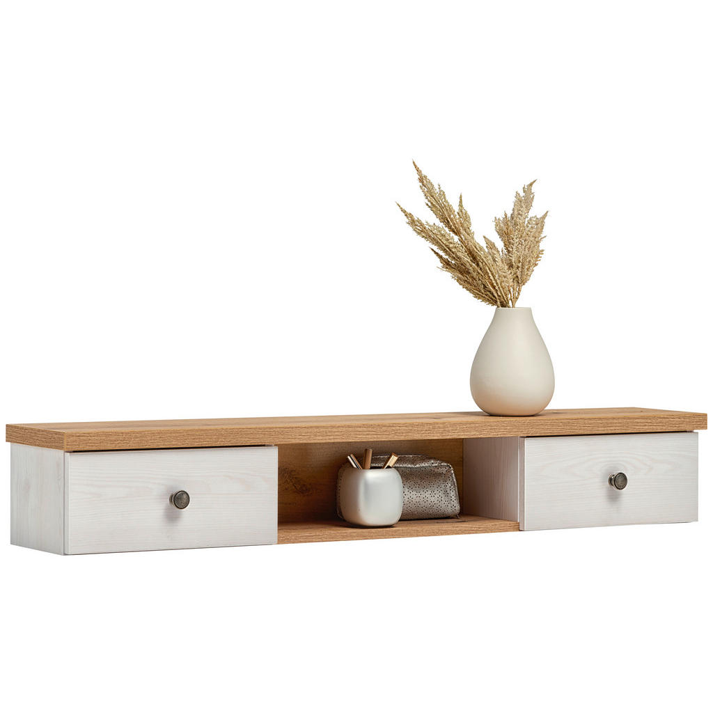 Landscape NÁSTAVEC NA TOALETNÍ STOLEK, bílá, barvy dubu, dub San Remo, 120/18,5/20 cm