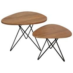 Landscape SADA STOLKŮ, dřevo mindi, černá, barvy teak