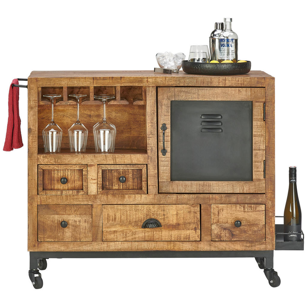 Landscape SERVÍROVACÍ VOZÍK, přírodní barvy, černá, 100/85/40 cm