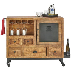 Landscape SERVÍROVACÍ VOZÍK, přírodní barvy, černá, 100/85/40 cm